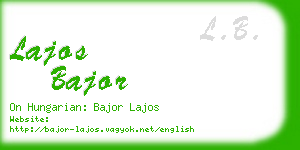 lajos bajor business card